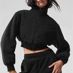 ALO Polar Fleece Cropped Wintry Mix Jacket
